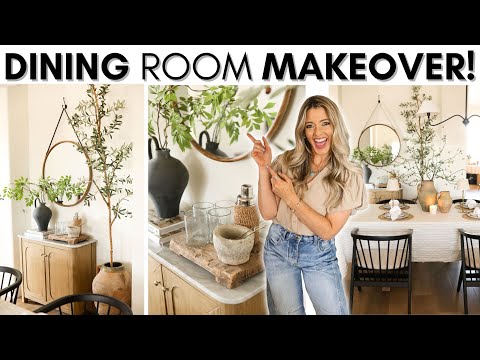 DINING ROOM MAKEOVER! || HOME DECORATING TIPS & IDEAS || RUSTIC MODERN DINING ROOM DECORATING