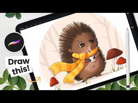 How To Draw A Cute Hedgehog • Procreate Tutorial