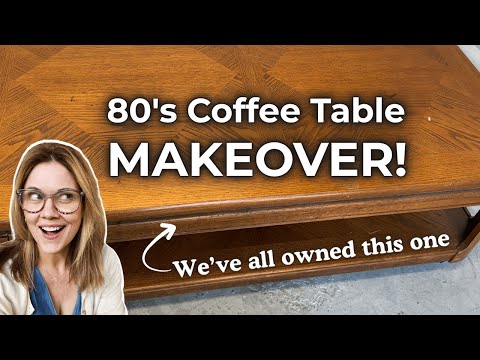 I got an email from Pottery Barn; I'm using it to rescue this '80s coffee table from the landfill