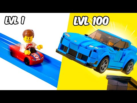 LEVEL 1 to 100 LEGO Car RACE...