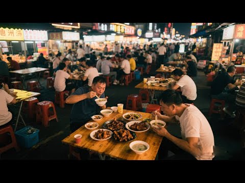潮州夜宵大排档,半夜排队喝白粥,2元一碗,必须配上后宫三千佳丽【舟小九】