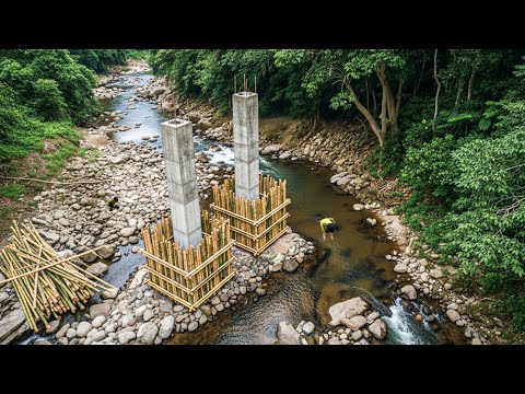 Building and Repairing a Giant Water Wheel on the Stream After Many Years of Use