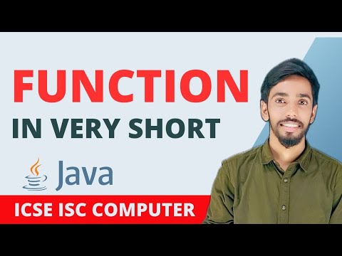 Function in short Computer Class 10 ICSE ISC Java Programming