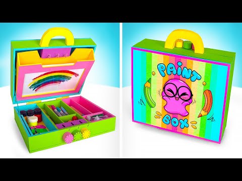 📚✨ DIY Paper & Cardboard Stationery Organizer! Back-to-School Must-Have! 🎨✂️