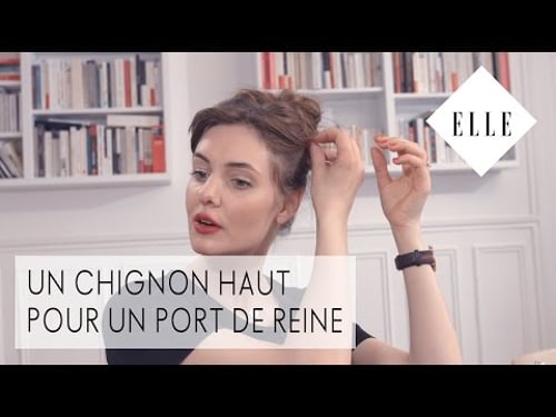 Tuto : Un chignon haut pour un port de reine ┃ELLE Coiffure