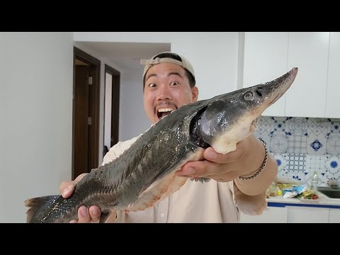 I finally got to eat sturgeon, which I can't eat in Korea!!