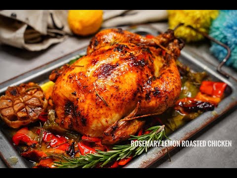 聖誕食品!爆多汁!蜂蜜迷迭香檸檬烤雞/露絲瑪莉燒雞/How to make very juicy Rosemary & Lemon Chicken recipe/Roasted chicken