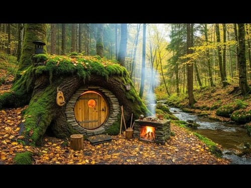 22 Days Alone in the Rainforest β Built a Hidden Camp Under a Fallen Tree