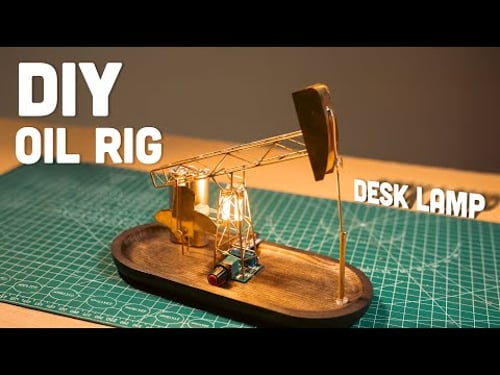 Satisfying DIY Oil Rig Model with LED Edison Lights