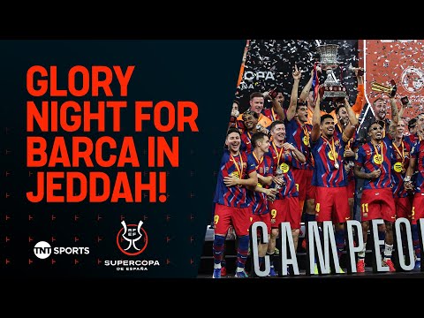 FULL TROPHY CELEBRATIONS! Barcelona lift the Spanish Super Cup after beating Real Madrid ๐