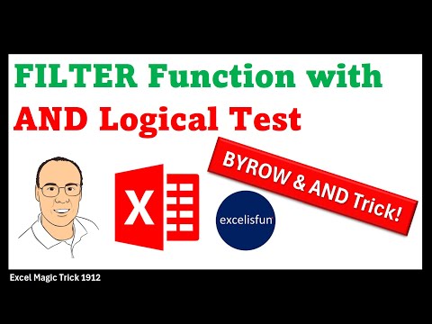 FILTER function AND Logical Test made Easy with BYROW & AND functions! Excel Magic Trick 1912