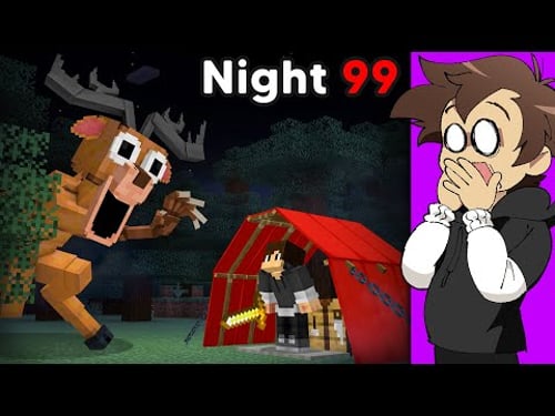 I Survived 99 NIGHTS in The FOREST in Minecraft