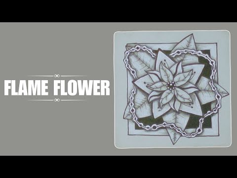 How to Draw Flame Flower | Zentangle Botanical Flower Tutorial