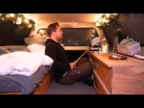 A Rainy Night Camping in my Truck | Sounds of Camping | Relaxing ASMR