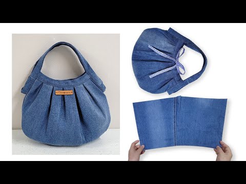 DIY 청바지 조각으로 독특하고 세련된 가방 만들기/Create a unique and stylish bag/청바지 리폼/Upcycling jeans
