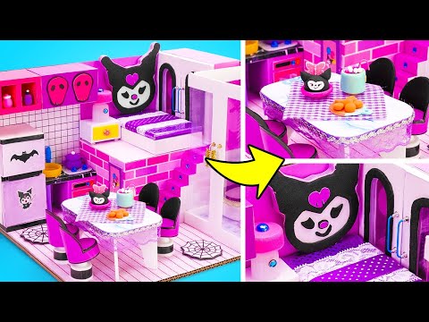A Grande Transformação na Casa dos Sonhos de Kuromi! 💜 DIY com Papelão com Sam & Sue