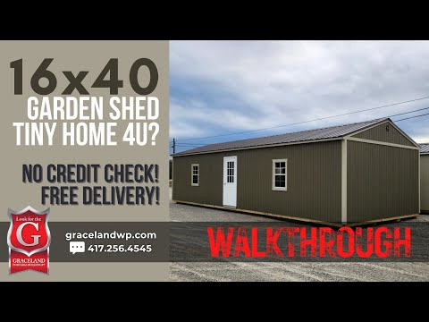 16x40 🔎16x40 Garden Shed by Graceland ✅PLYWOOD! ⏰HURRY! 💬Message NOW!