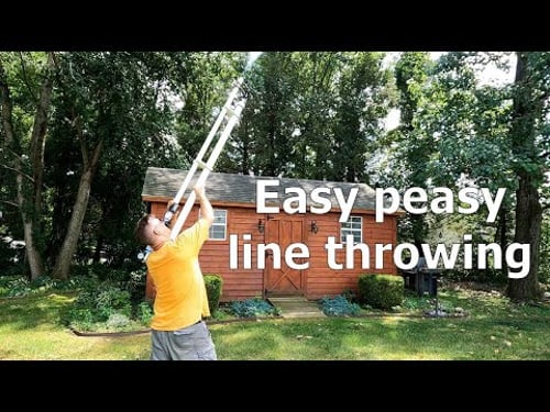 Using air launcher to install wire antenna