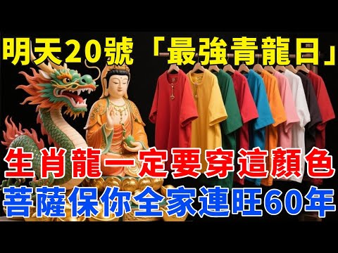 生肖龍必看!百年難遇,明天12月20號,農曆冬月初一是「最強青龍日」,一定要記得穿這個顏色的衣服,菩薩保你全家連旺60年,再倒楣也能逆天改命!【梵心若素】#生肖 #運勢 #風水 #財運 #命理