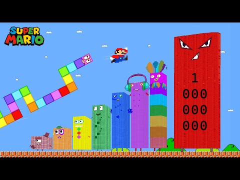 Number Sanke vs the Giant Biggest and Tallest Maze in Super Mario bros | GM Stories