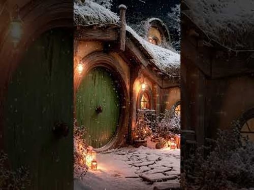 Christmas Night Ambience in the Shire 🎄 Winter in LOTR