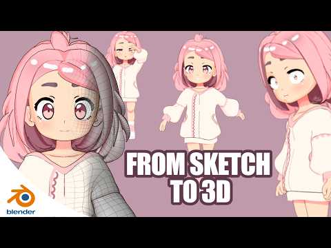 Modeling a Cute Anime Girl in Blender – Watch the Process (Free Download)