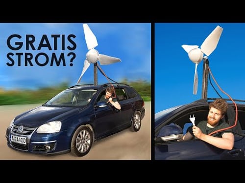 Unendlich Strom mit Fahrtwind?! - Windrad auf Auto