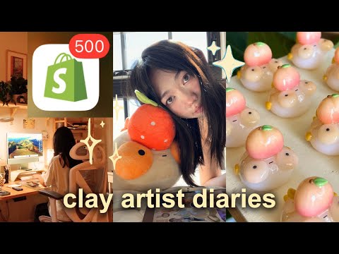 small business vlog 🌱 a chaotic week, shop drop, sculpting, packing orders!