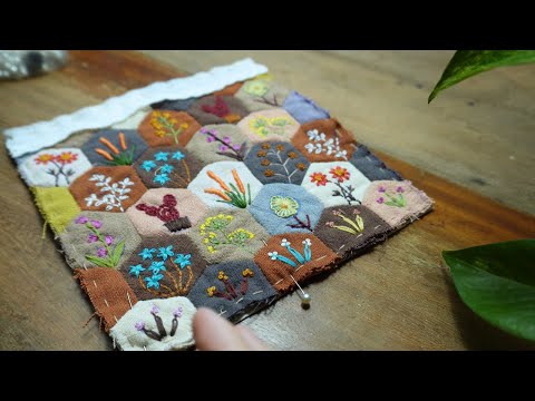 2 creative patchwork projects blending fabric scraps with basic embroidery stitches