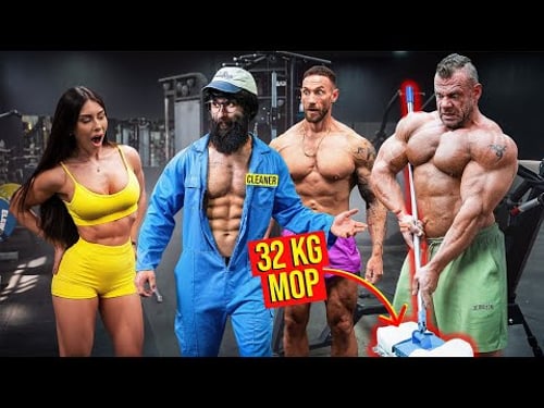 CRAZY CLEANER Shocks BodyBuilders and GIRLS in a GYM Prank #62