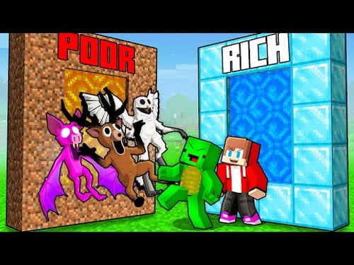 JJ and Mikey vs DEER and BAT: SECRET PORTAL BATTLE in Minecraft - Maizen (99 Nights In The Forest)