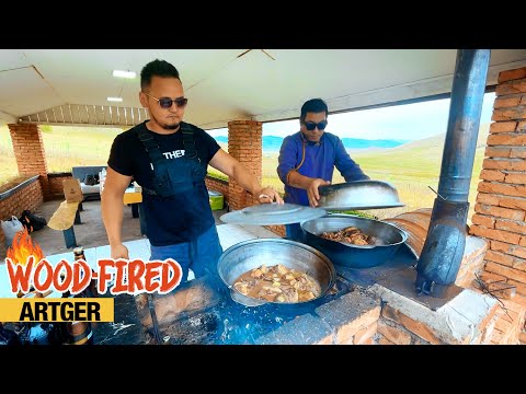 NOMAD Plov and Grilled Brisket for VIP Guests! | Wood-Fired w/Khan’s Kitchen & Chef Rider