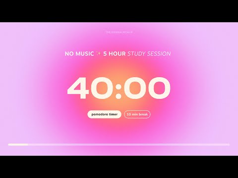 5-hour Aesthetic Pomodoro Timer for Studying π Study Session with 10 minute break | Study With Me