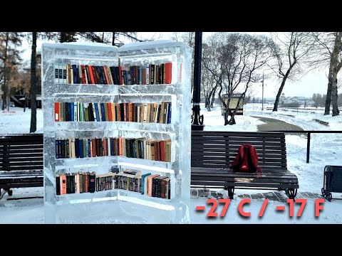 Ice Library in Siberia π·πΊ Would You Read at - 27 C/ -17 F?