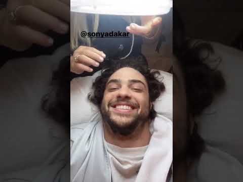 Noah Centineo gets a facial.