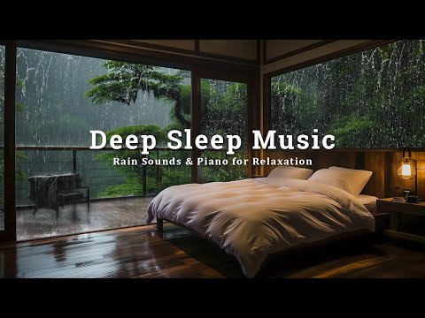 Peaceful Rain & Piano Music - Calm Your Mind, Relieve Stress, and Fall Asleep Easily | Warm Bedroom