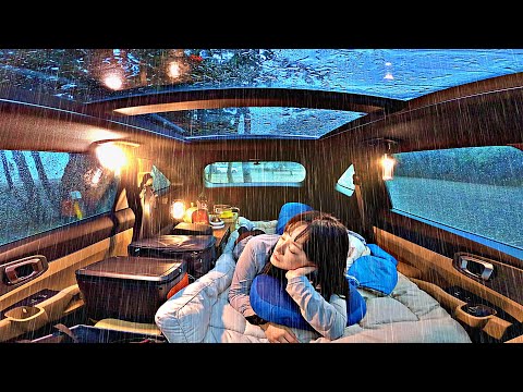 Rainy on Car Camping | Rain on Window for Sleeping
