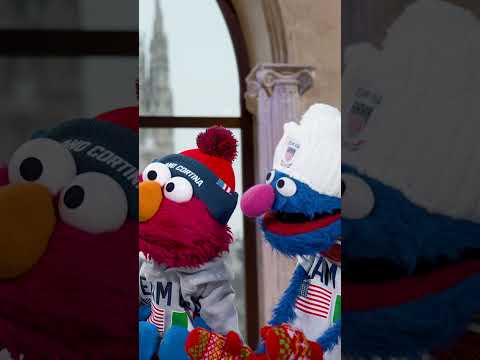 At the Winter Olympics with Elmo, Cookie Monster, and Grover! #sesamestreet