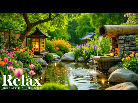 Healing of the Mind 🌿 Bamboo Water Sounds & Relaxing Music, Anxiety Relief