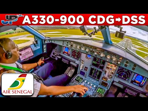 AIR SENEGAL Airbus A330-900 Cockpit Paris🇫🇷 to Dakar🇸🇳