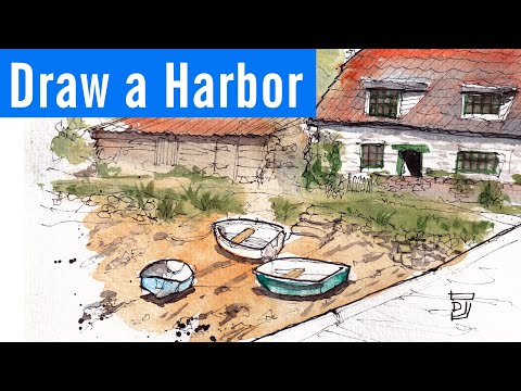 How to DRAW a HARBOR (or a harbour!)