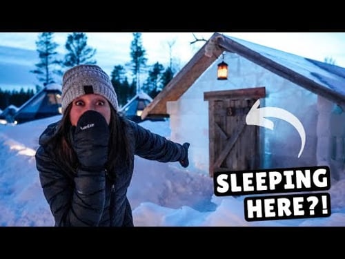 We Slept in a Cabin Made of ICE!
