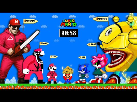 Super Mario Bros., But Team Mx Vs All Shin Sonic Tapes in SQUID GAME 3 - Who Wins?!