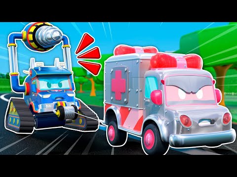 超级钻孔机对战机器人救护车