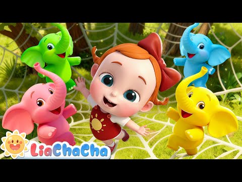 Elephants on a Spider's Web | Learn Numbers Song | Nursery Rhymes & Kids Songs | LiaChaCha