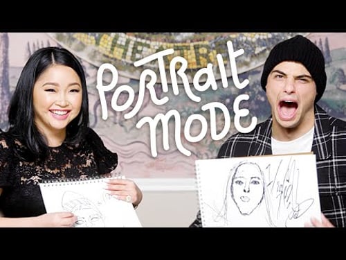 Noah Centineo and Lana Condor Draw Each Other's Portraits | Portrait Mode | Harper's BAZAAR