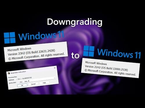 Downgrading Windows 11 23H2 to Windows 11 21H2