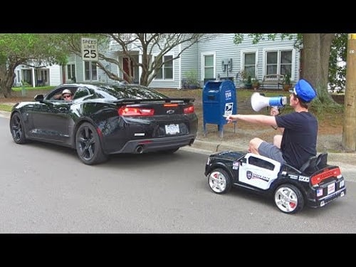 Pulling Cars Over Using A Toy Police Car