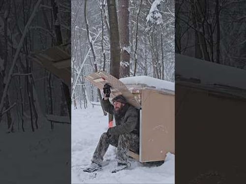 Day 2 of me camping out in my cardboard box shelter in a snow storm