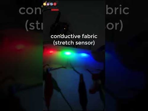 RGB LEDs with stretch sensor in silicone rubber, controlled with @Arduino